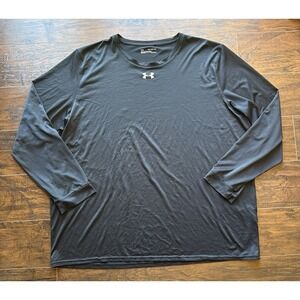 Under Armour HeatGear Shirt Men 3XL Black Long Sleeve Loose Fit Top Relaxed